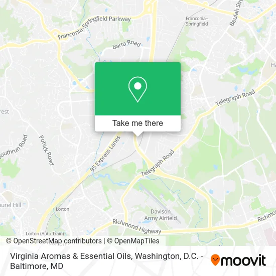 Virginia Aromas & Essential Oils map
