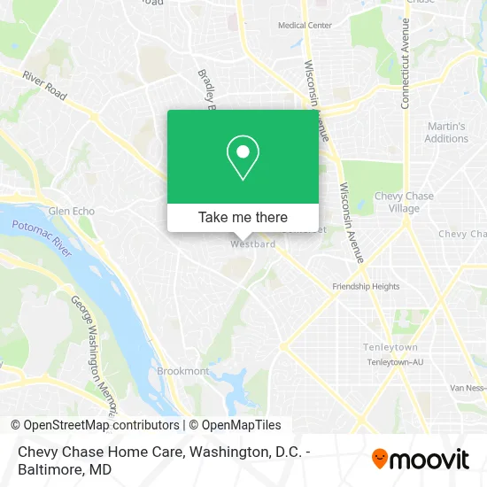 Chevy Chase Home Care map