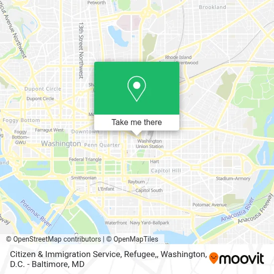 Citizen & Immigration Service, Refugee, map