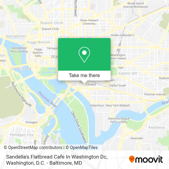 Sandella's Flatbread Cafe In Washington Dc map