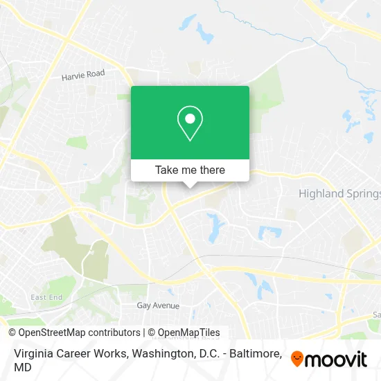 Virginia Career Works map
