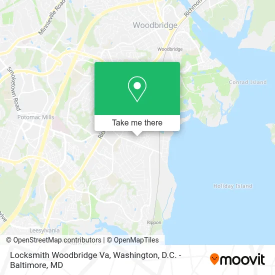 Locksmith Woodbridge Va map