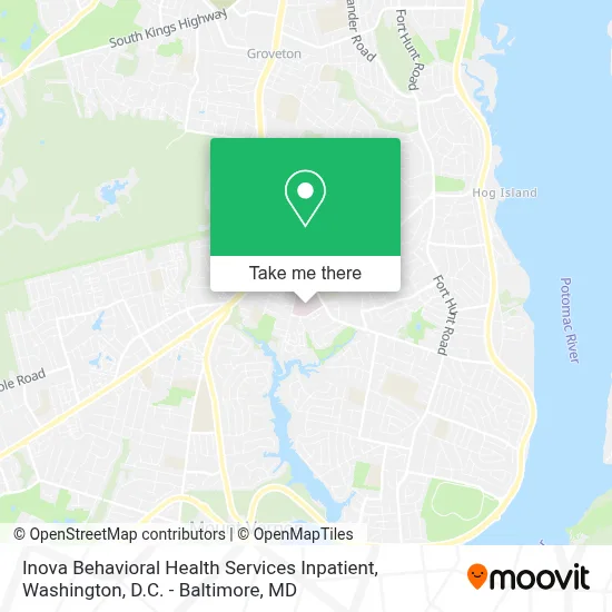 Inova Behavioral Health Services Inpatient map