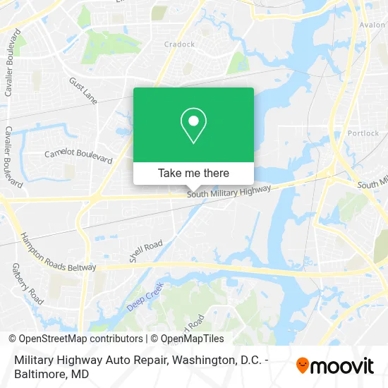 Military Highway Auto Repair map