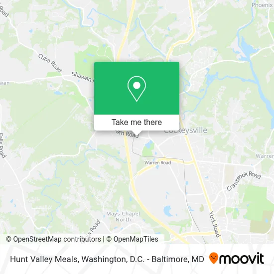 Hunt Valley Meals map