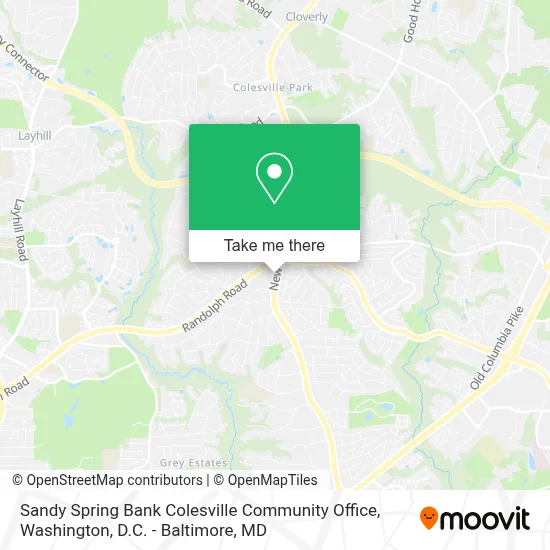 Sandy Spring Bank Colesville Community Office map