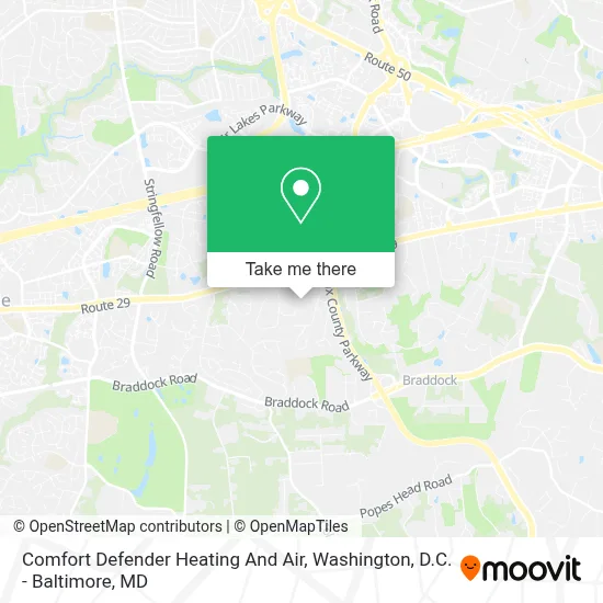 Comfort Defender Heating And Air map