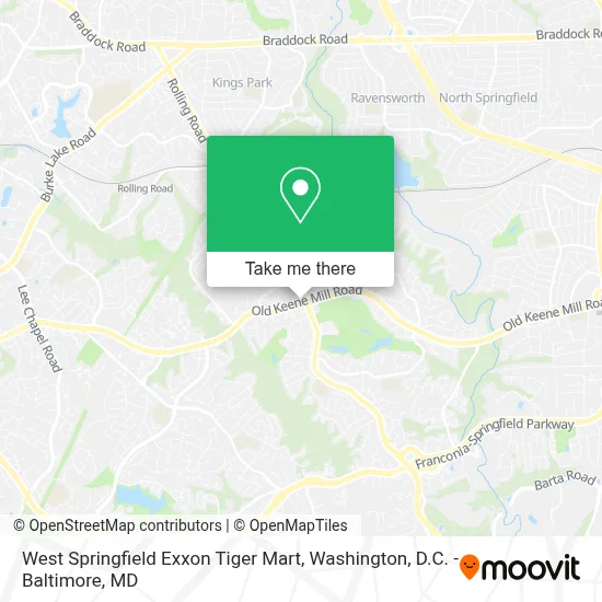 West Springfield Exxon Tiger Mart map
