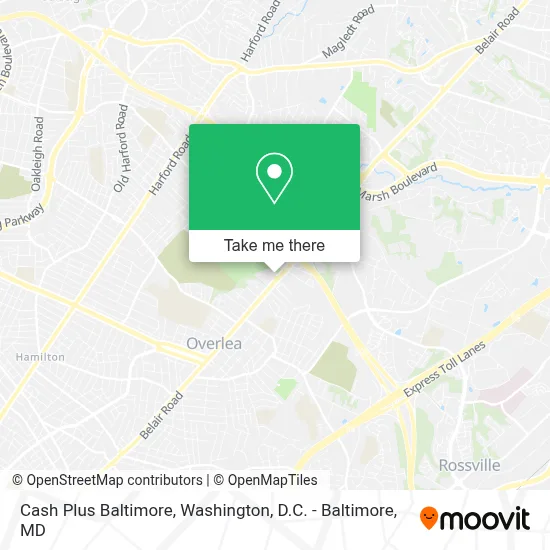 Cash Plus Baltimore map