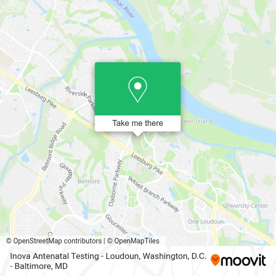 Inova Antenatal Testing - Loudoun map