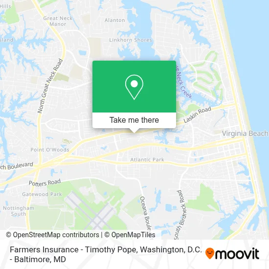 Farmers Insurance - Timothy Pope map