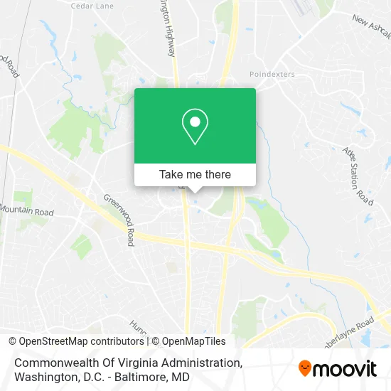 Commonwealth Of Virginia Administration map