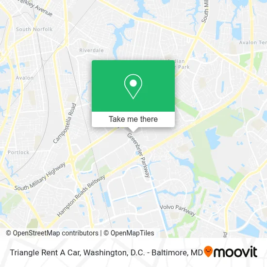 Triangle Rent A Car map