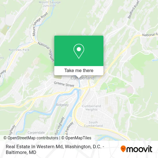 Real Estate In Western Md map