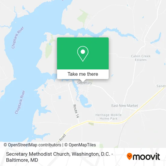 Secretary Methodist Church map