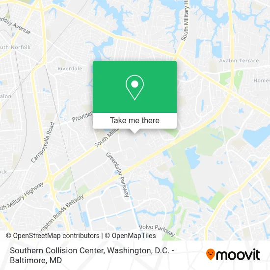 Southern Collision Center map