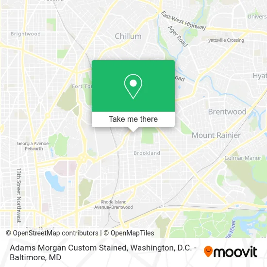 Adams Morgan Custom Stained map