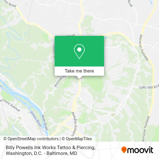 Billy Powells Ink Works Tattoo & Piercing map