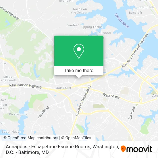 Annapolis - Escapetime Escape Rooms map