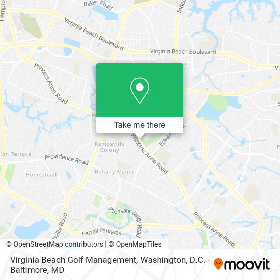 Virginia Beach Golf Management map