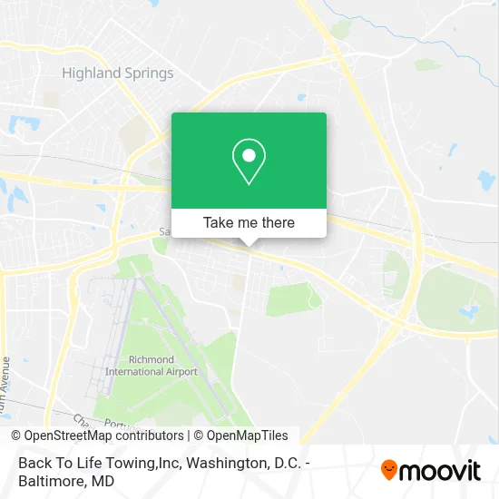 Back To Life Towing,Inc map