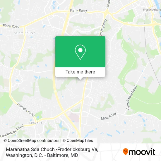 Maranatha Sda Chuch -Fredericksburg Va map