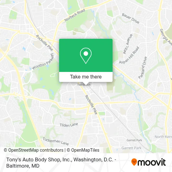 Tony's Auto Body Shop, Inc. map