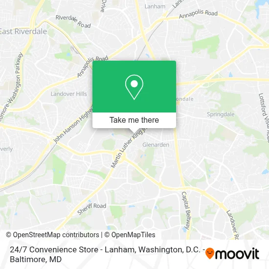 24 / 7 Convenience Store - Lanham map