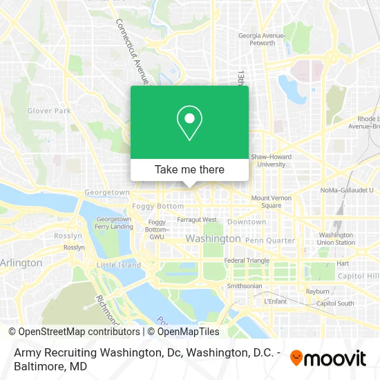 Army Recruiting Washington, Dc map