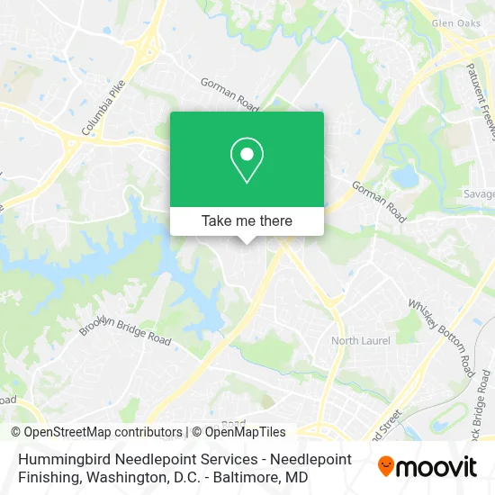 Hummingbird Needlepoint Services - Needlepoint Finishing map
