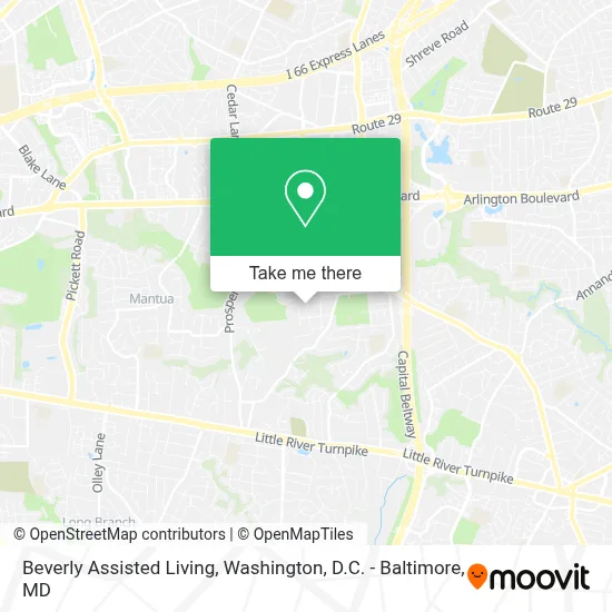 Beverly Assisted Living map