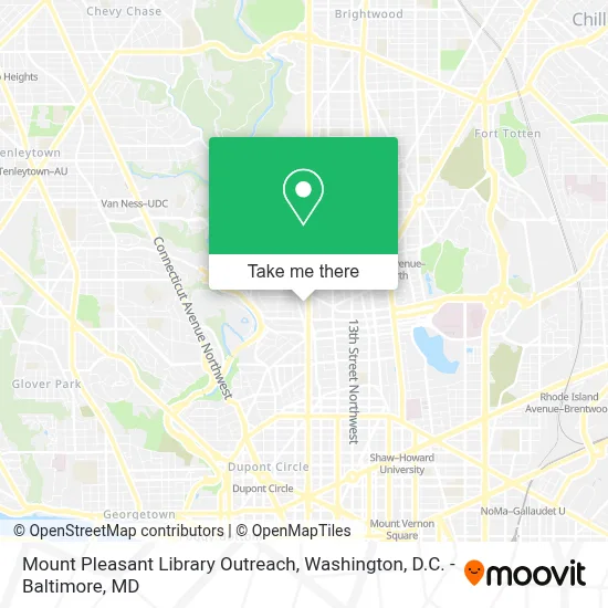 Mount Pleasant Library Outreach map