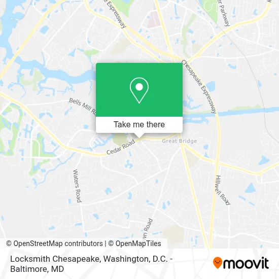 Locksmith Chesapeake map