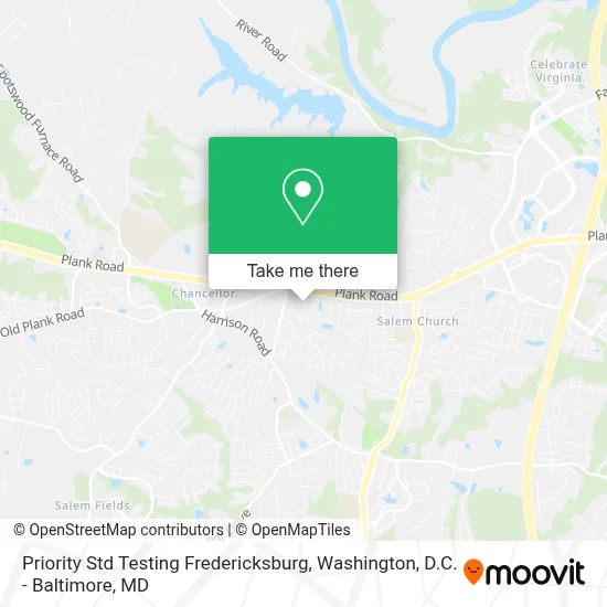 Priority Std Testing Fredericksburg map