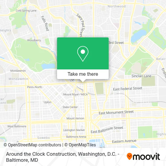 Around the Clock Construction map