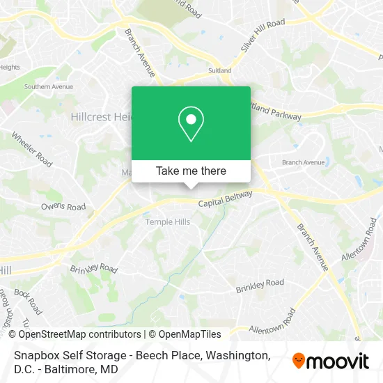 Snapbox Self Storage - Beech Place map