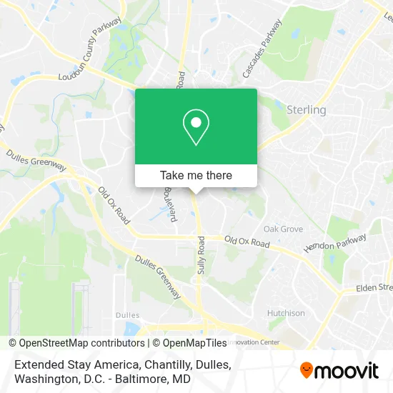 Extended Stay America, Chantilly, Dulles map