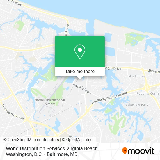 World Distribution Services Virginia Beach map