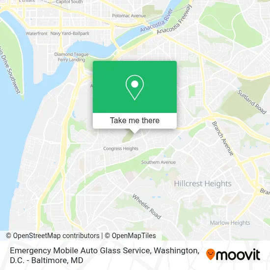 Emergency Mobile Auto Glass Service map