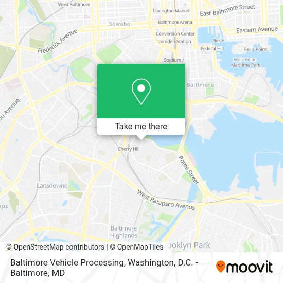Baltimore Vehicle Processing map