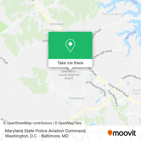Maryland State Police Aviation Command map