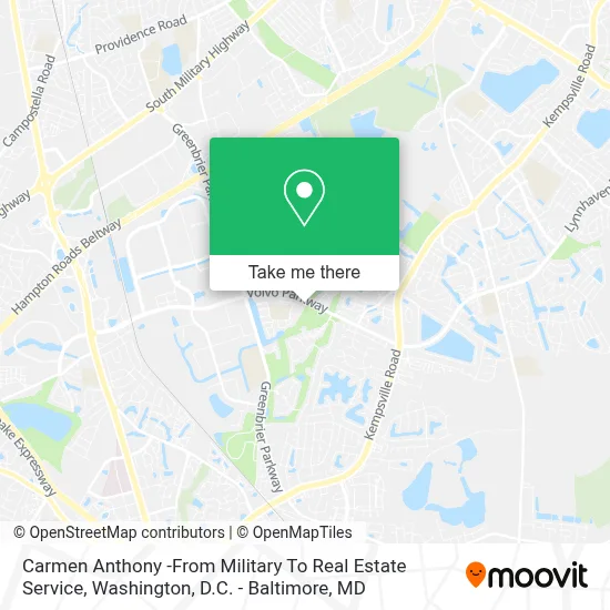 Carmen Anthony -From Military To Real Estate Service map
