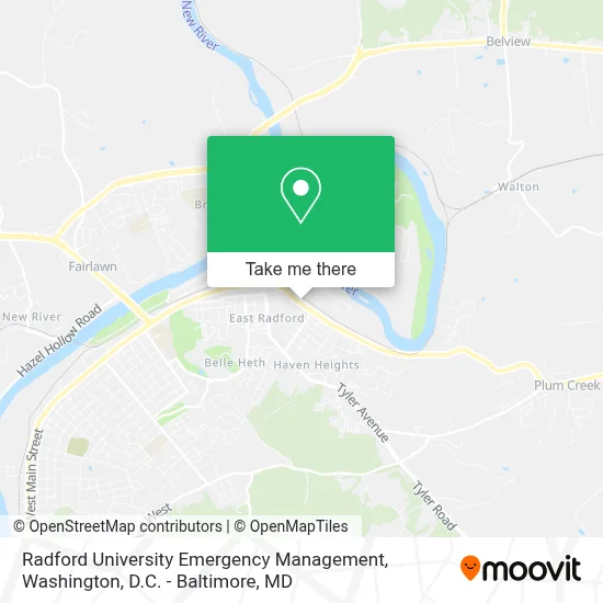 Radford University Emergency Management map