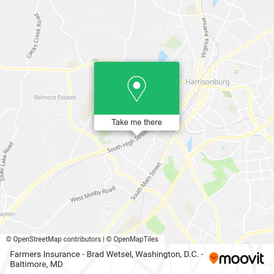 Farmers Insurance - Brad Wetsel map