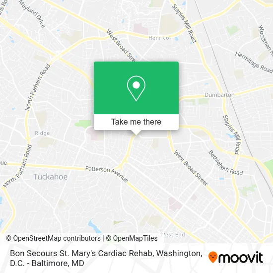 Bon Secours St. Mary's Cardiac Rehab map