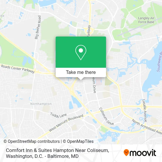Comfort Inn & Suites Hampton Near Coliseum map