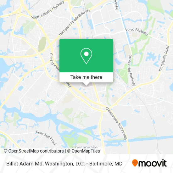 Billet Adam Md map