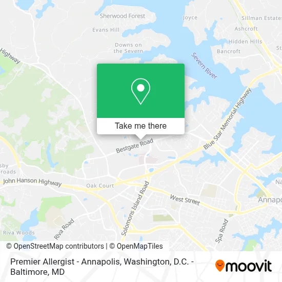 Premier Allergist - Annapolis map