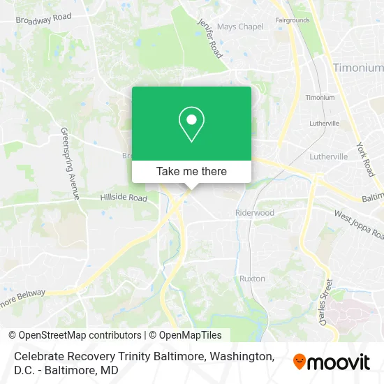 Celebrate Recovery Trinity Baltimore map