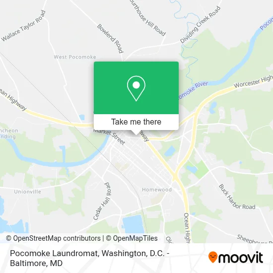 Pocomoke Laundromat map